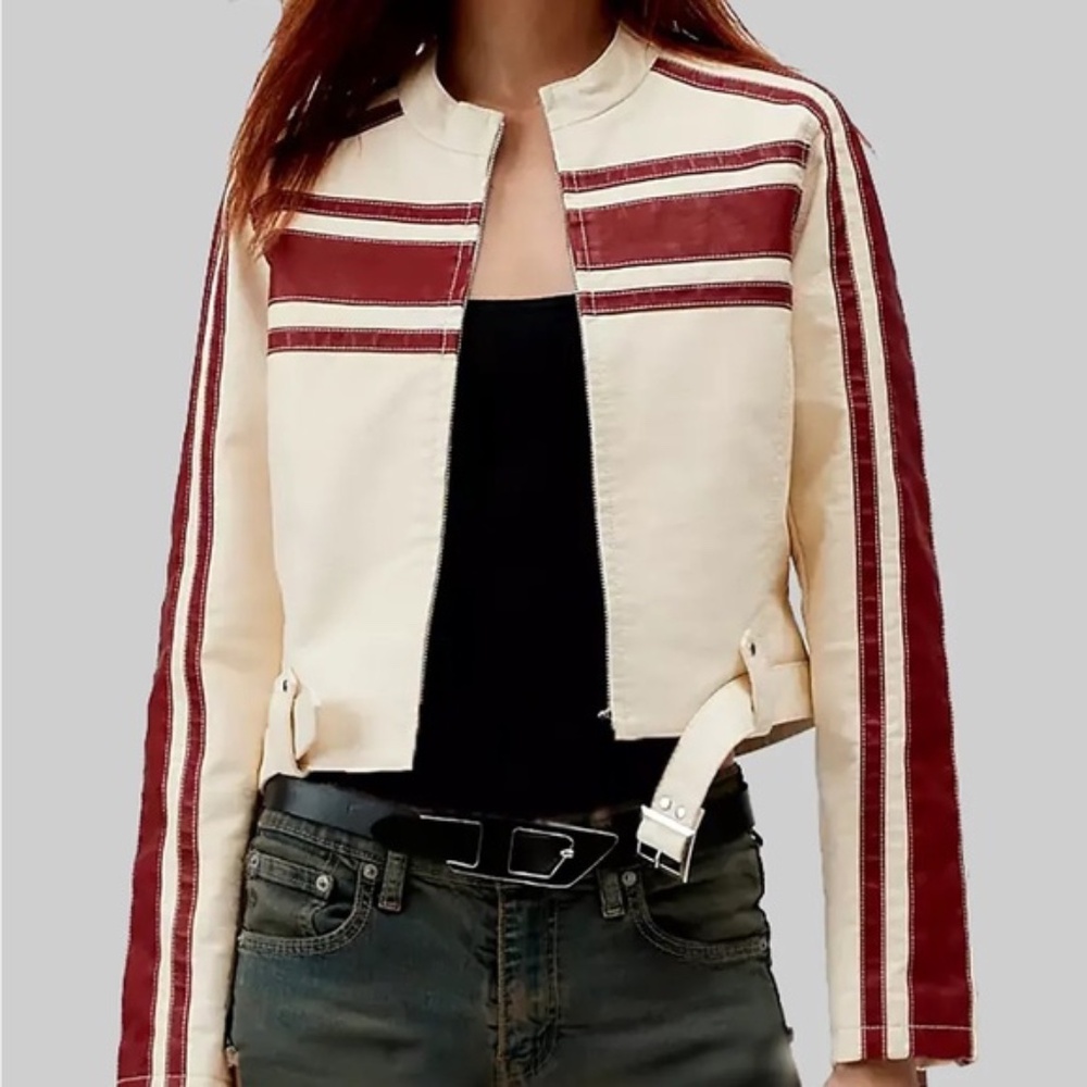 Urban Outfitters Jordan Faux Leather Moto Jacket